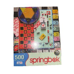 Springbok Puzzle Board Games 500 Monopoly/Checkers  100% Complete New & Sealed